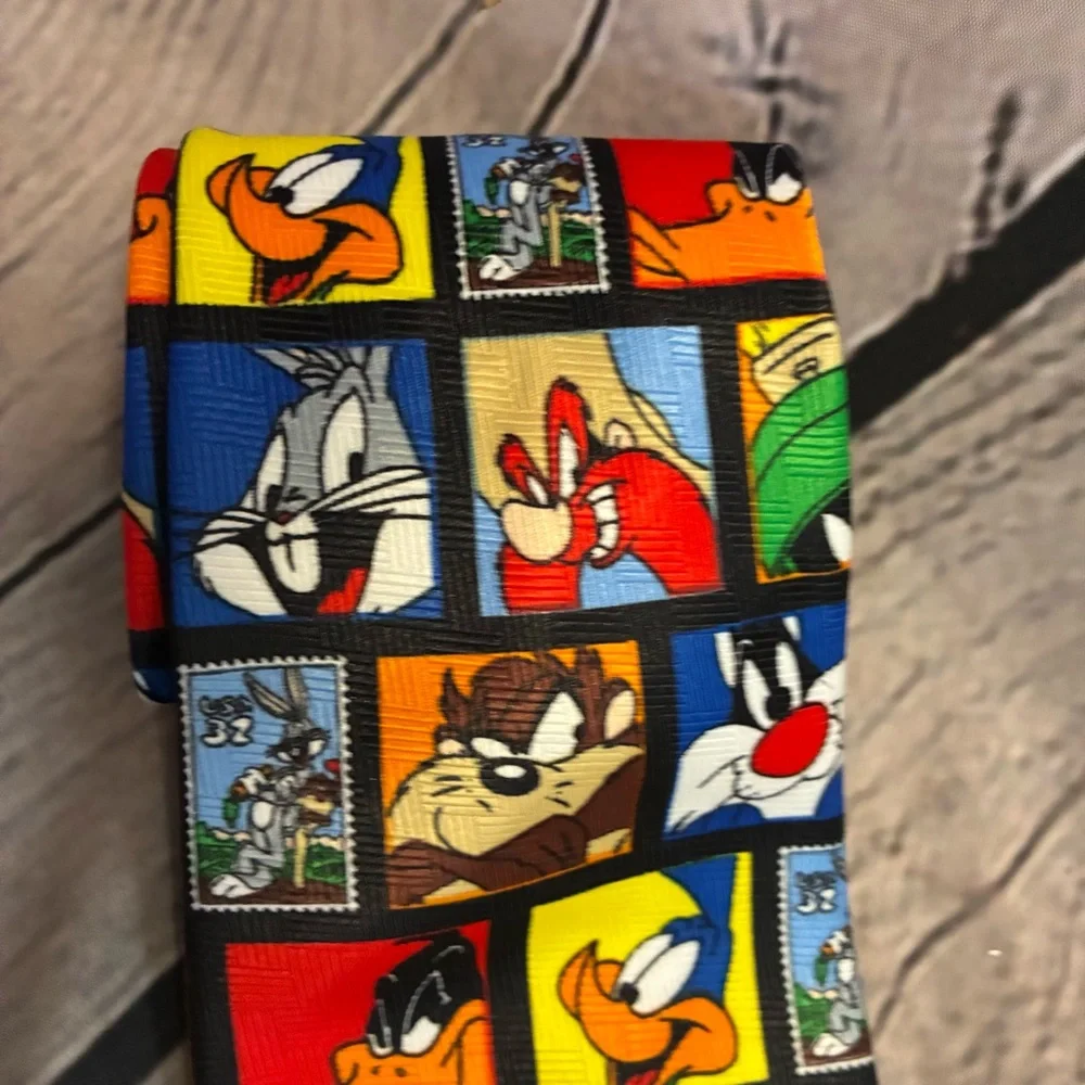 5/$20 VTG 1997 Looney Tunes Stamp Collection Warner Bros.‎ Men's Tie Multi Color